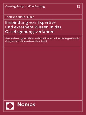 cover image of Einbindung von Expertise und externem Wissen in das Gesetzgebungsverfahren